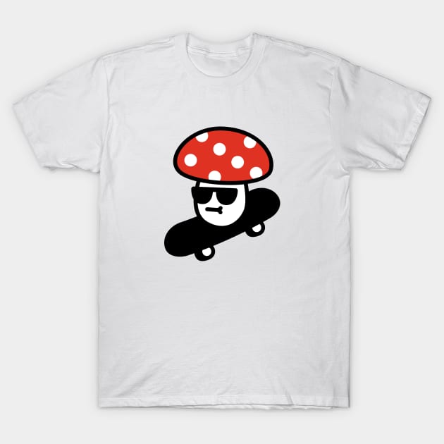 Skateboarding Fly Agaric T-Shirt by imotvoksim